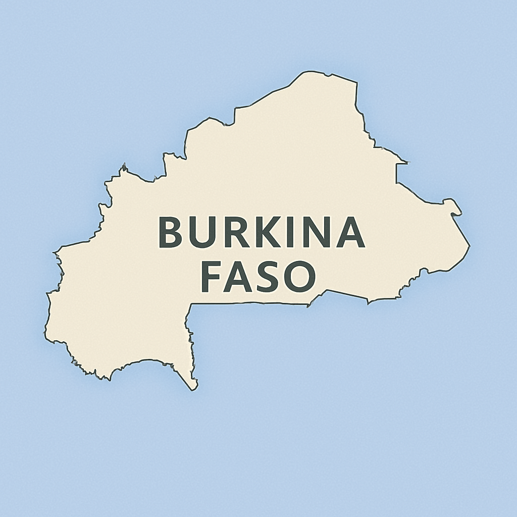 Burkina Faso country map showing our service coverage